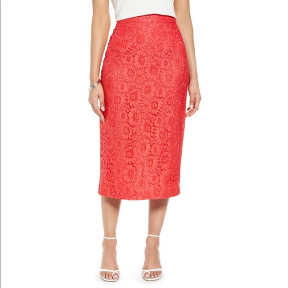 Halogen Dresses & Skirts - Halogen Lace Overlay Career Pencil Midi Skirt + 100% silk top